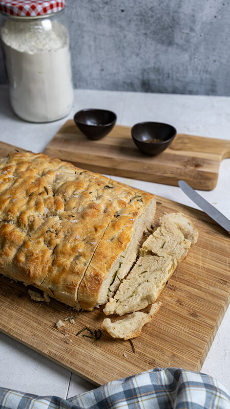 Focaccia angeschnitten
